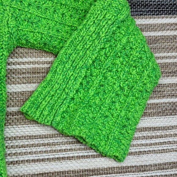 Free People Women's Everyday Cotton Mock Neck Chunky Sweater Green Size Medium - Picture 4 of 11